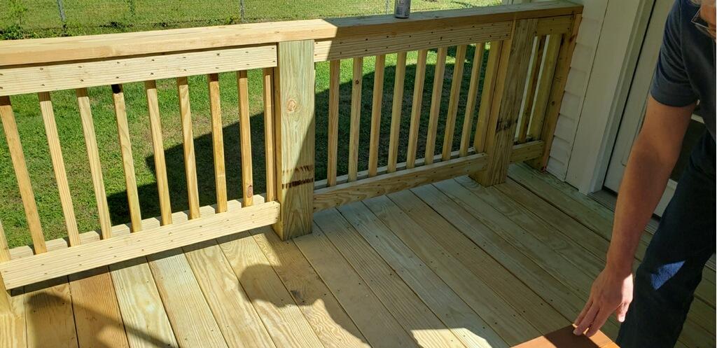 Completed wood deck — finished project