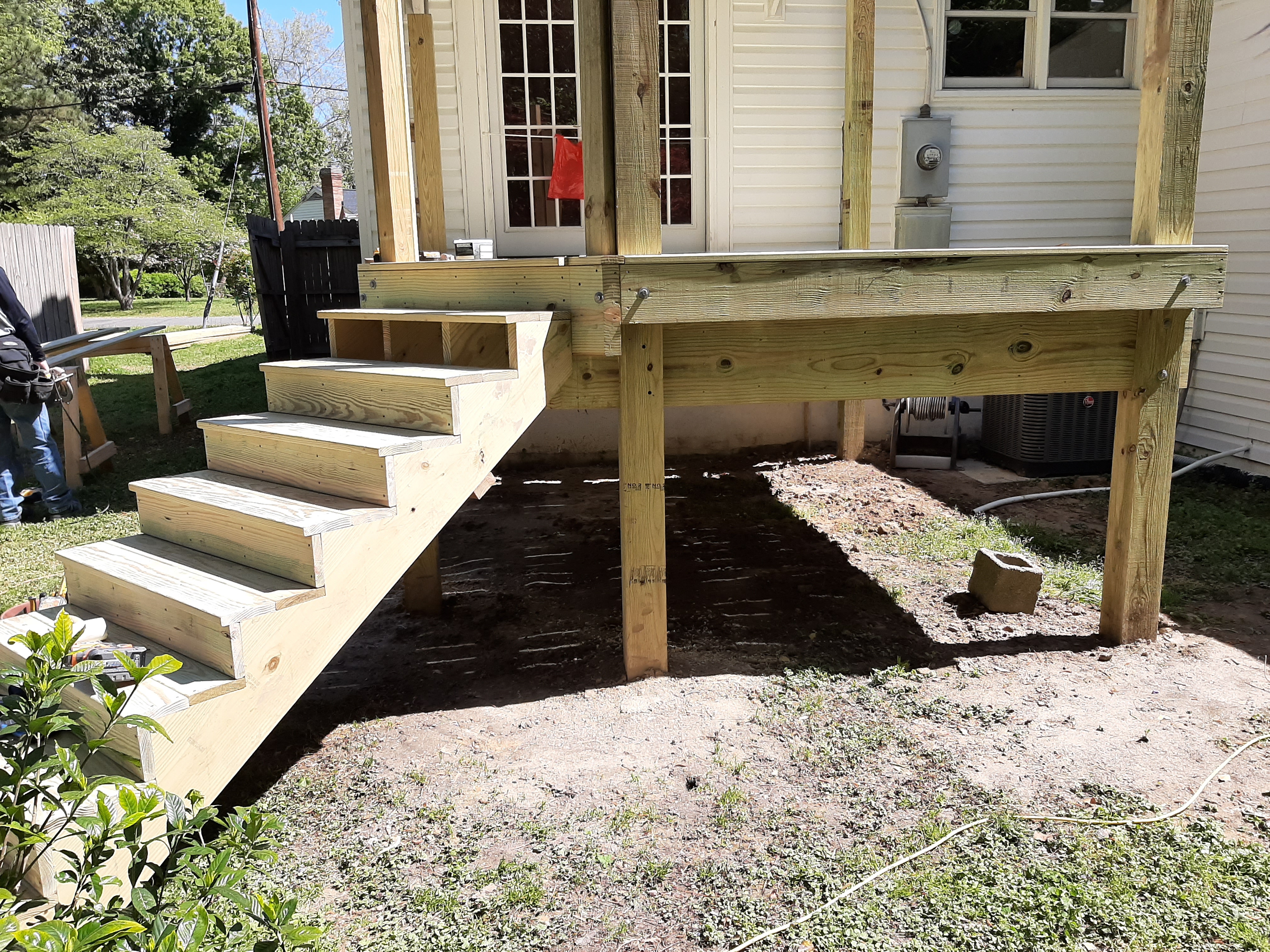 Deck build — decking boards installed