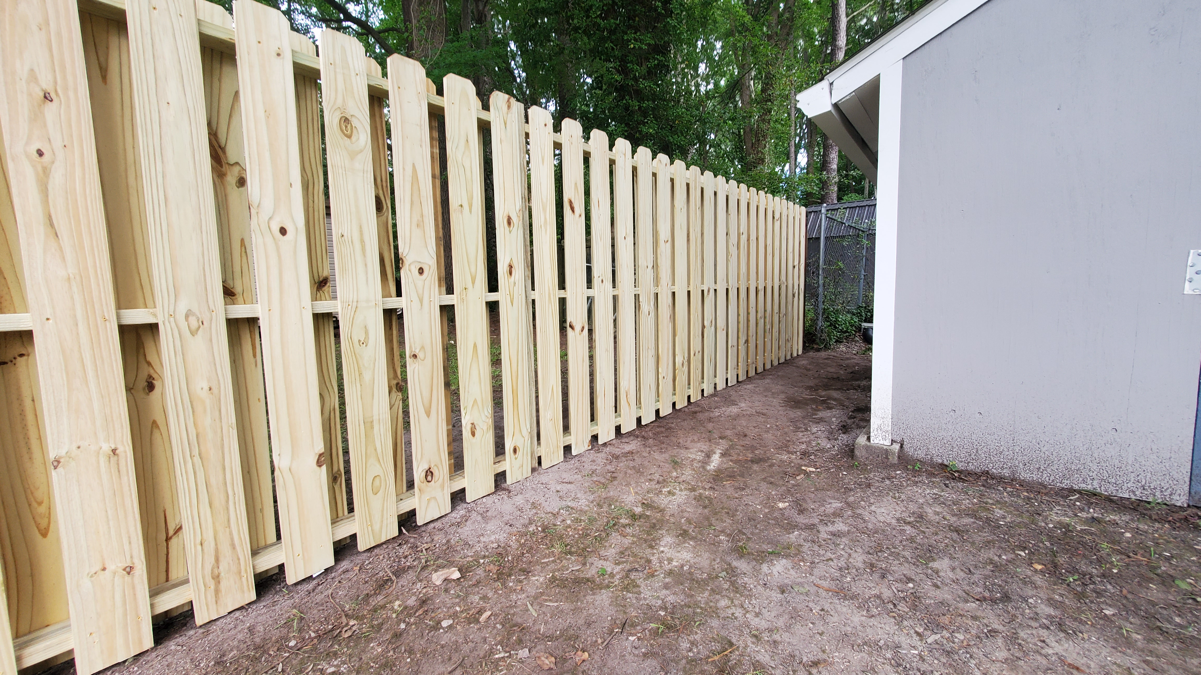 Wood privacy fence