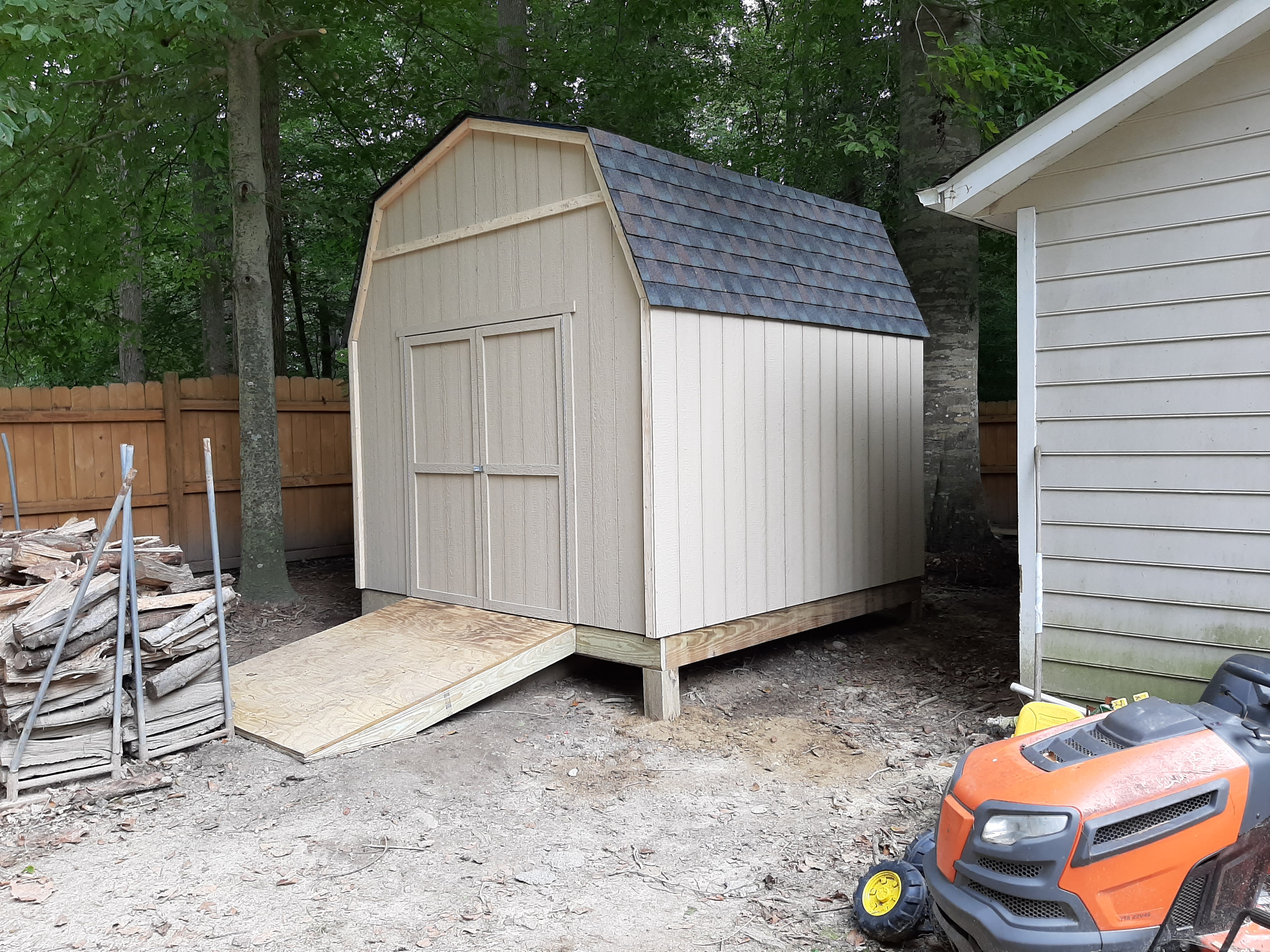 Completed custom shed — finished project